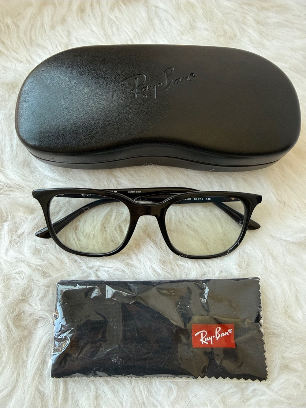New Ray-Ban Black Square Optical Glasses- fitted with prescription lenses